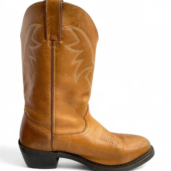 Durango Carmel Brown Leather Biker Western Cowboy Biker Boots Men's 9.5 D - Picture 2 of 14